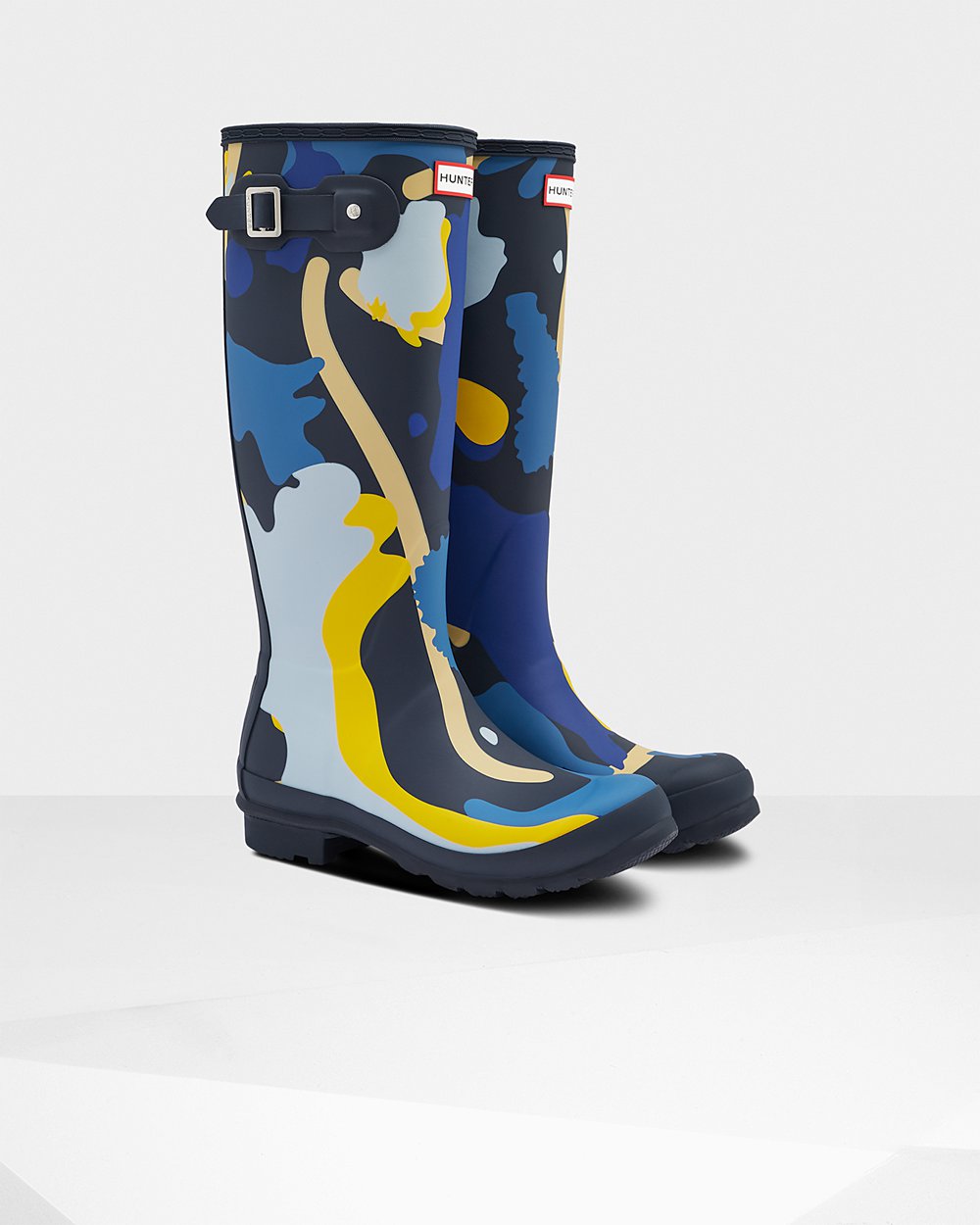 Hunter Mujer Original Rockpool Camo - Botas de Lluvia Azul Marino Camuflaje - 925-ISBTOZ